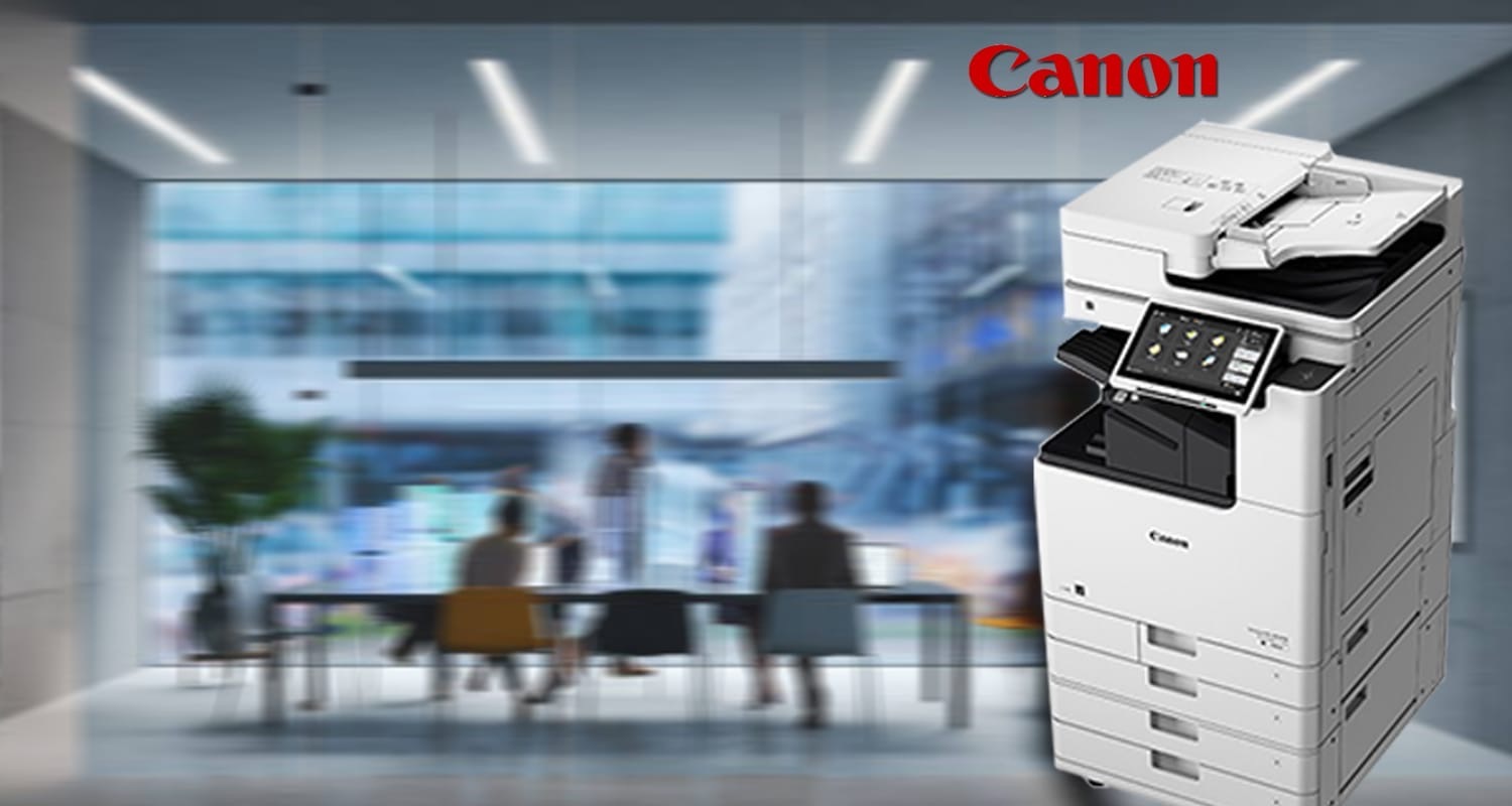 Copiadora multifuncional Canon imageRUNNER instalada en un entorno corporativo
